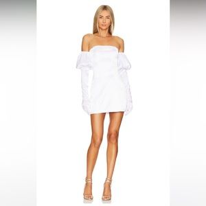 More to Come Eva Strapless Dress in White from Revolve
